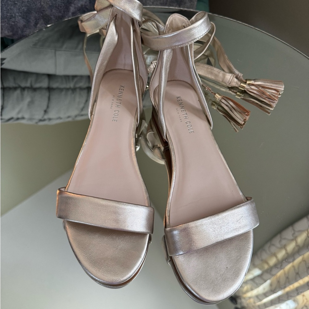 Kenneth Cole light gold Sandals with Metallic Finish